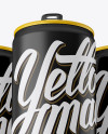 Three 250ml Matte Aluminium Cans Mockup - Hero Shot on Yellow Images