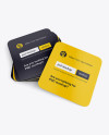 Stack of Square Business Cards Mockup