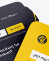Stack of Square Business Cards Mockup