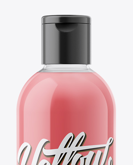 Clear Plastic Bottle With Liquid Mockup PSD #1