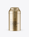 Metallic Storage Jar with Paper Label - Front View