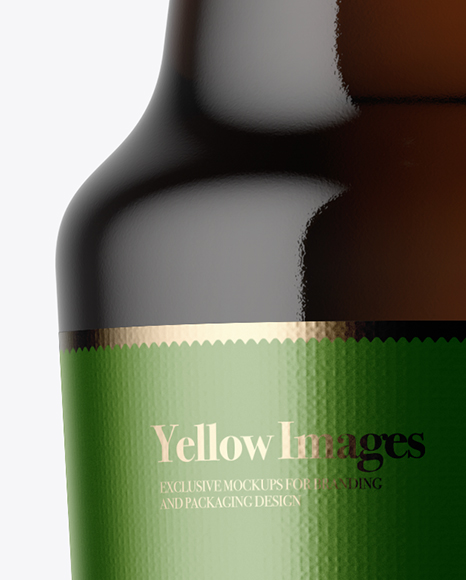 Amber Beer Bottle Mockup PSD #2