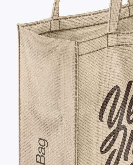 Canvas Bag Mockup - Half Side View (High-Angle Shot)