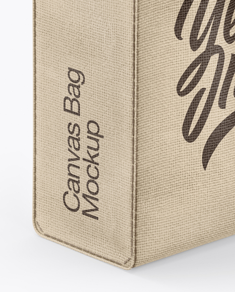 Canvas Bag Mockup - Half Side View (High-Angle Shot)