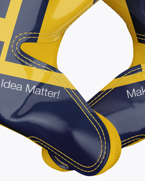 American Football Gloves Mockup Crossed In Apparel Mockups On Yellow Images Object Mockups