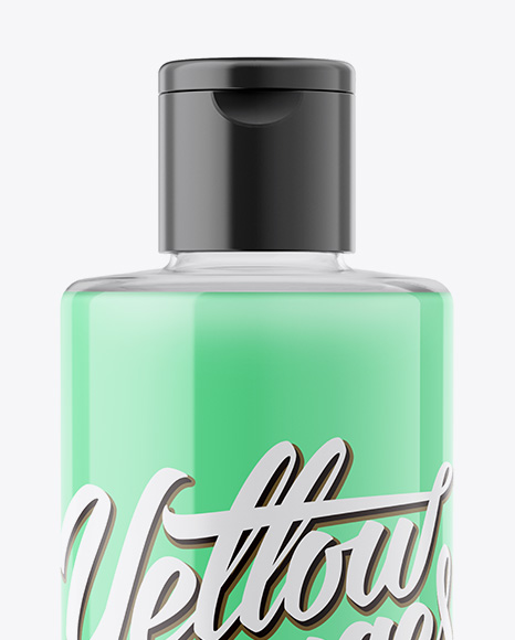 Clear Plastic Bottle With Liquid Mockup PSD #1