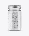 Clear Glass Softgels Bottle With Metal Cap Mockup - Front View