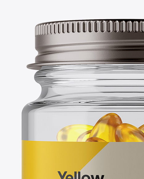 Download Clear Glass Fish Oil Bottle With Metal Cap Mockup Front View In Bottle Mockups On Yellow Images Object Mockups Yellowimages Mockups