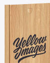 Wooden Wine Box Mockup - Half Side View