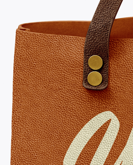 Download Leather Bag Mockup - Front View in Apparel Mockups on Yellow Images Object Mockups