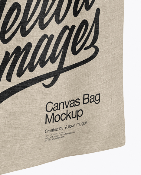 Canvas Bag Mockup - Half Side View (High-Angle Shot)