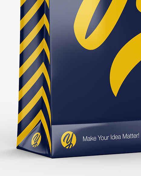 Glossy Paper Bag Mockup   Half Side View PSD #3