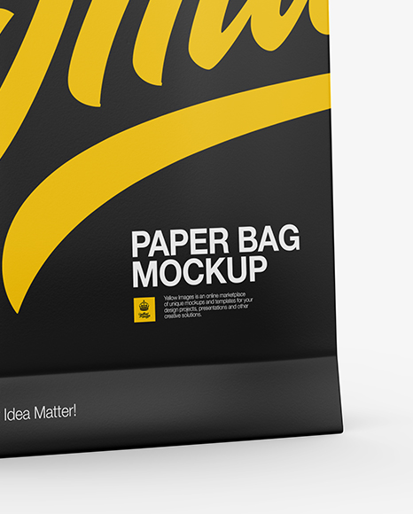 Download Matte Paper Bag Mockup - Half Side View in Bag & Sack Mockups on Yellow Images Object Mockups