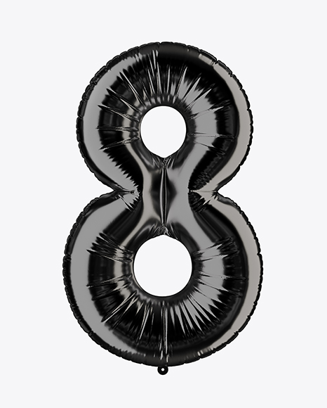 Number 8 Foil Balloon Mockup PSD #2