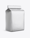 Matte Metallic Flour Bag Mockup - Halfside View (Eye-Level Shot) on