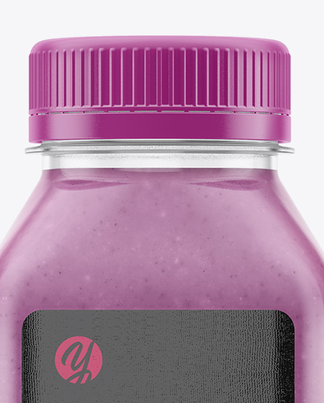 Download Clear Bottle With Blueberry Smoothie Mockup In Bottle Mockups On Yellow Images Object Mockups