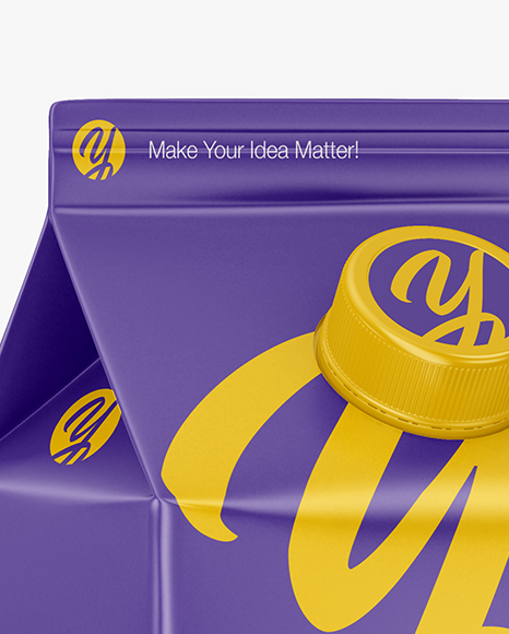 Carton Package With Plastic Cap Mockup Half Side View In Packaging Mockups On Yellow Images Object Mockups