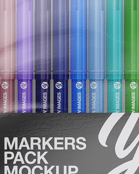 20x Markers Pack Mockup - Free Download Images High Quality PNG, JPG