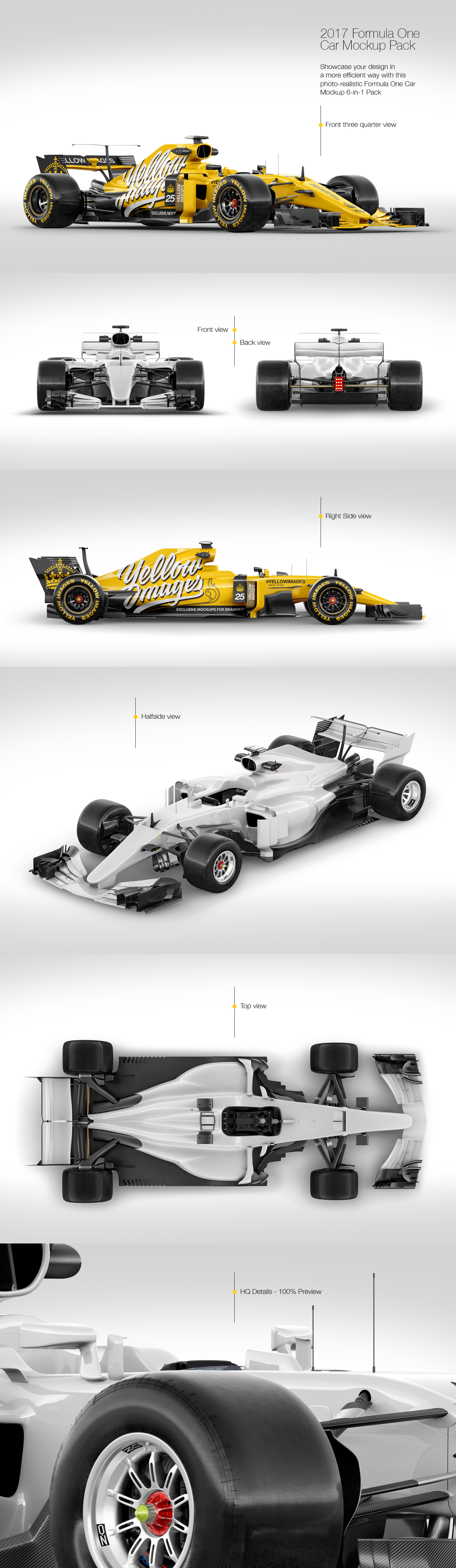 Download 2017 Formula 1 Car Mockup Pack In Handpicked Sets Of Vehicles On Yellow Images Creative Store Yellowimages Mockups