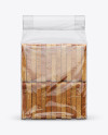 Bag W/ Sliced Bread & Paper Label Mockup - Front View