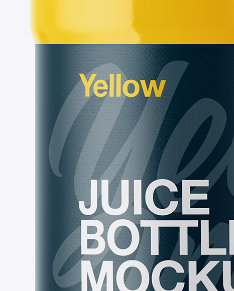 Plastic Bottle With Orange Juice Mockup PSD #1