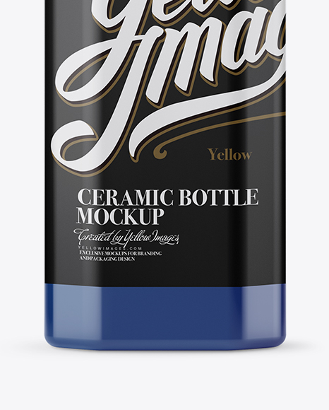 Glossy Ceramic Bottle Mockup PSD #2