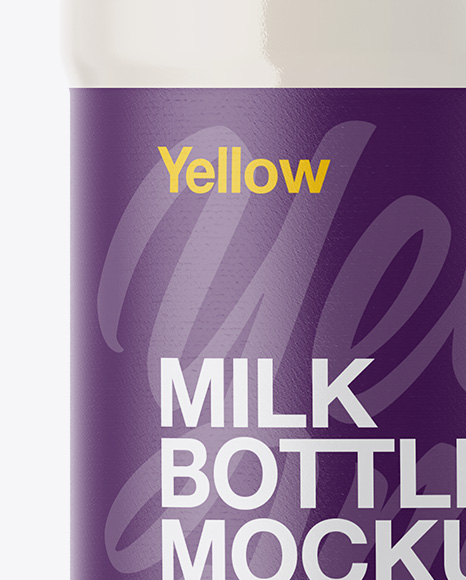 Plastic Bottle With Milk Mockup PSD #1