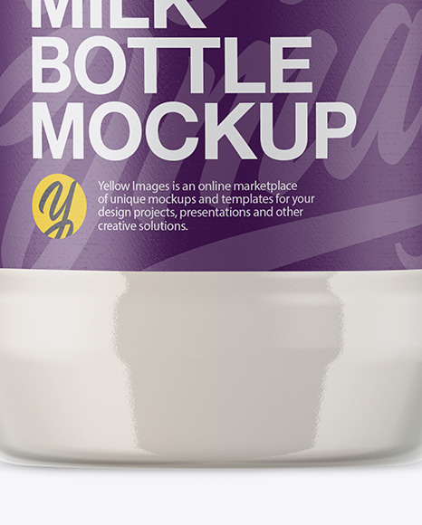 Plastic Bottle With Milk Mockup PSD #6