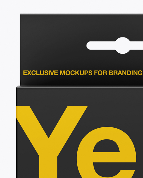 Matte Paper Box with Hang Tab Mockup   Front View PSD #2
