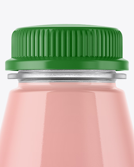 Plastic Bottle With Strawberry Milk Mockup PSD #2