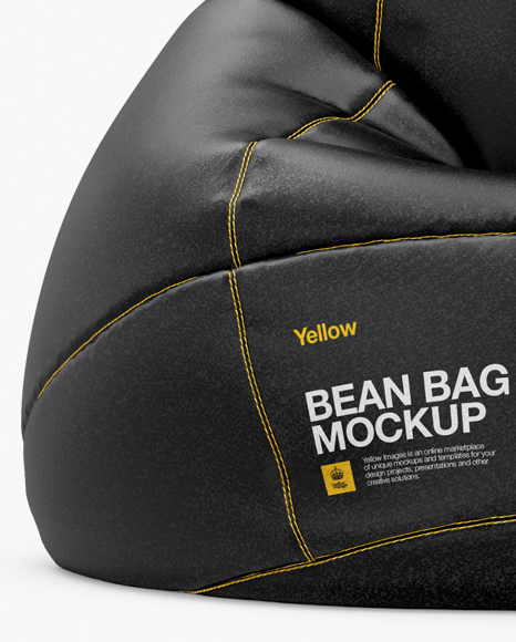 Download Leather Bean Bag Mockup in Packaging Mockups on Yellow ...