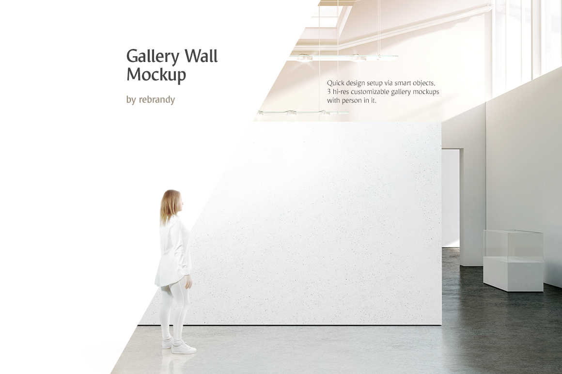 Gallery Wall Mockup In Indoor Advertising Mockups On Yellow Images Creative Store