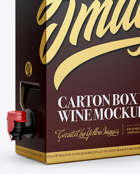 Download Carton Box With Wine Dispenser Half Side View In Box Mockups On Yellow Images Object Mockups Yellowimages Mockups