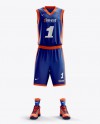 Basketball Kit w/ V-Neck Tank Top Mockup / Front View in ...