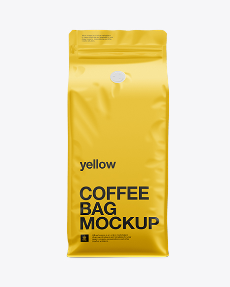 Download Coffee Bag Mockup Front View In Bag Sack Mockups On Yellow Images Object Mockups PSD Mockup Templates