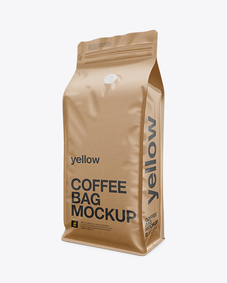 Kraft Paper Coffee Bag Mockup   Front 3 4 View PSD #2