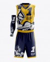 Full Basketball Kit w/ V-Neck Tank Top Mockup - Front View ...