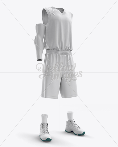 Download Full Basketball Kit W V Neck Tank Top Mockup Half Turned View In Apparel Mockups On Yellow Images Object Mockups