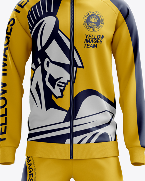 Men S Tracksuit Mock Up Front View In Apparel Mockups On Yellow Images Object Mockups