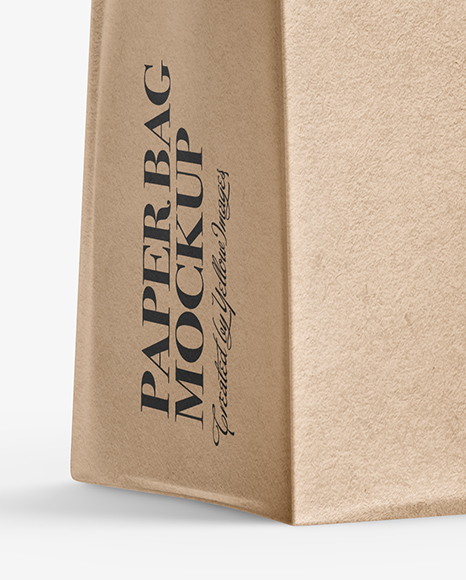 Download Kraft Paper Bag Mockup Half Side View In Bag Sack Mockups On Yellow Images Object Mockups