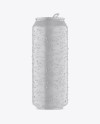 500ml Matte Aluminium Can W/ Condensation Mockup - Front View