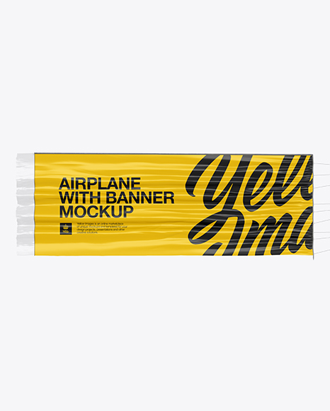 Download Airplane With Long Banner Mockup Side View In Vehicle Mockups On Yellow Images Object Mockups Yellowimages Mockups