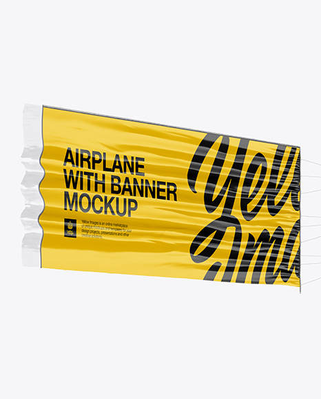 Download Airplane With Long Banner Mockup Half Side View In Vehicle Mockups On Yellow Images Object Mockups PSD Mockup Templates