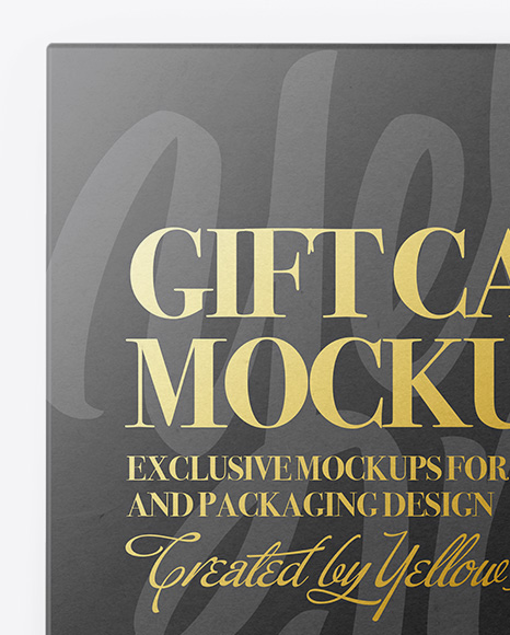 Gift Card in Carton Cover Mockup - Top View (Half Visible) - Free