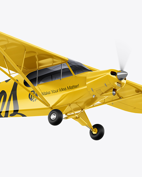 Download Airplane With Long Banner Mockup Half Side View Hero Shot In Vehicle Mockups On Yellow Images Object Mockups