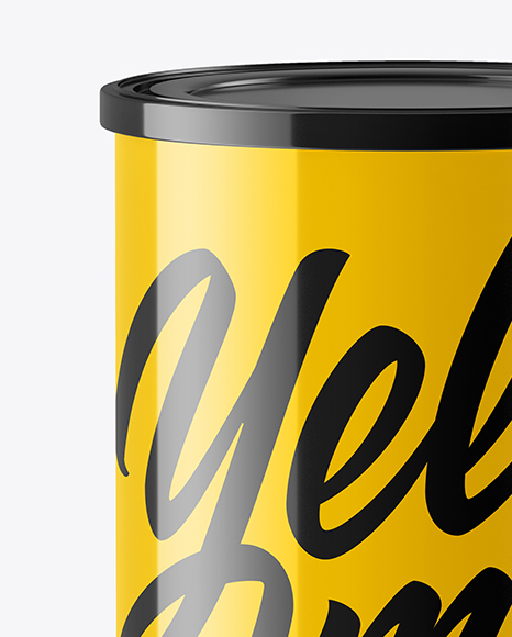 Glossy Powder Can Mockup In Can Mockups On Yellow Images Object Mockups