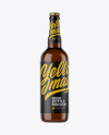Amber Glass Beer Bottle Mockup