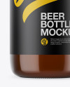 Amber Glass Beer Bottle Mockup
