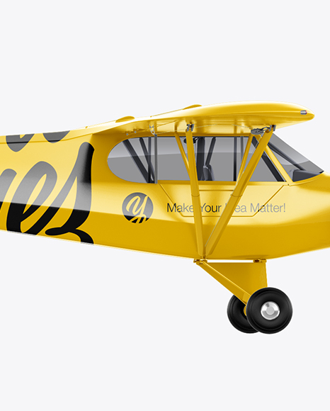 Download Airplane With Short Banner Mockup Side View In Vehicle Mockups On Yellow Images Object Mockups Yellowimages Mockups