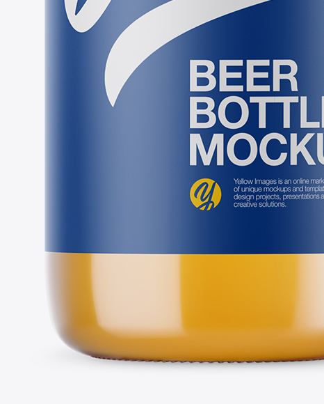 Download Clear Glass Lager Beer Bottle Mockup In Bottle Mockups On Yellow Images Object Mockups PSD Mockup Templates